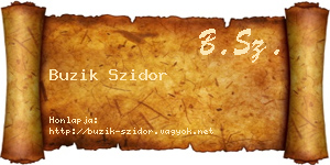 Buzik Szidor névjegykártya